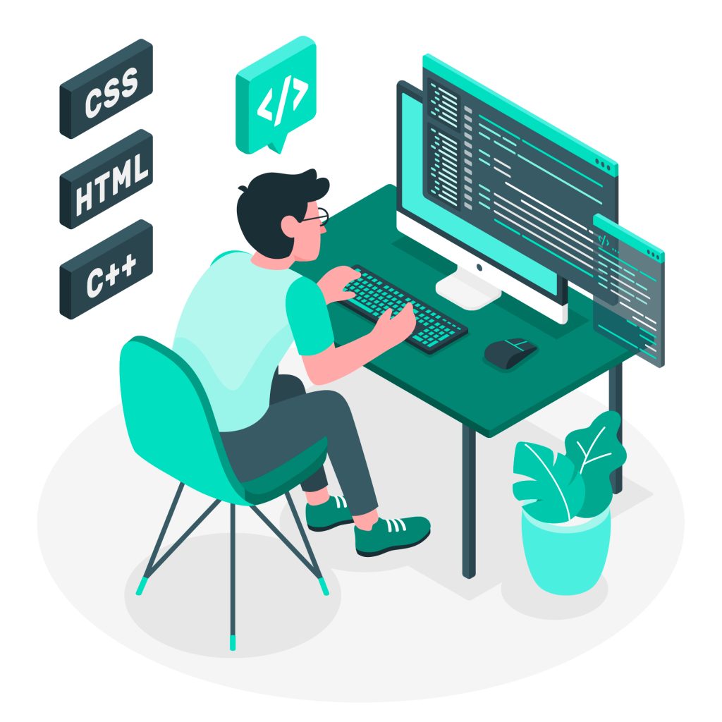 desarrollador programando
